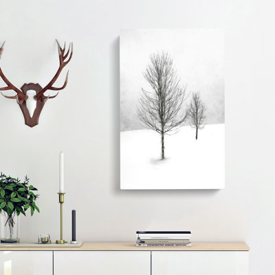 Winter Trees Abstract - Wrapped Canvas