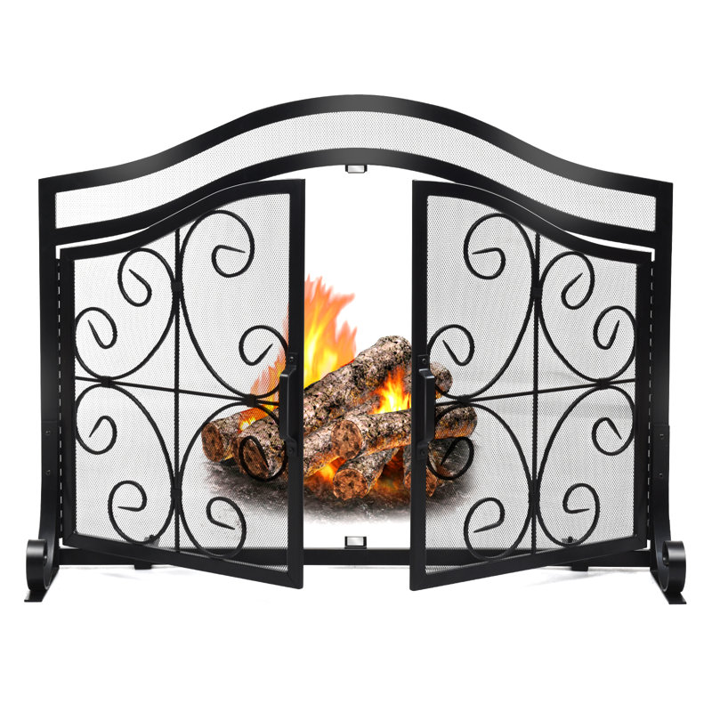 Robinett 1 Panel Iron Fireplace Screen