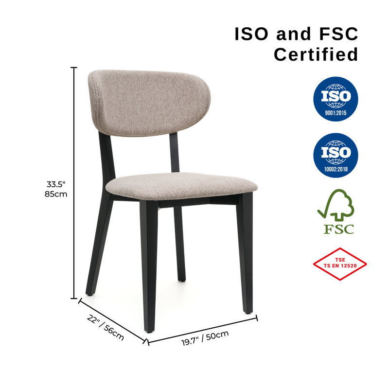 Rapsodi Wooden Dining Chairs Mid Century Upholstered Modern Kitchen Table Chairs for Room Furniture with Durable Premium Ergonomic Design (Rapsodi, First-grade beech wood)