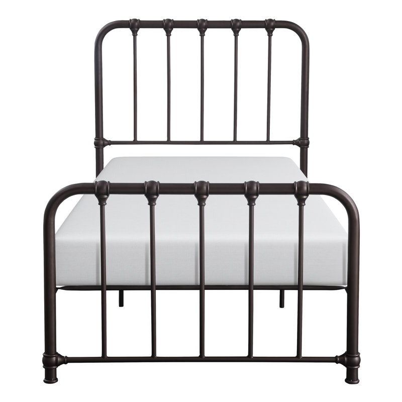 Structure de lit simple en métal bronze foncé - Le sommier n'est pas requis pour les meubles de chambre à coucher, Lit simple