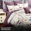 Ensemble de literie et de rideaux à motif floral aquarelle 9 pièces pour très grand lit californien - Couvre-lit en microfibre matelassée + voilages-126222304