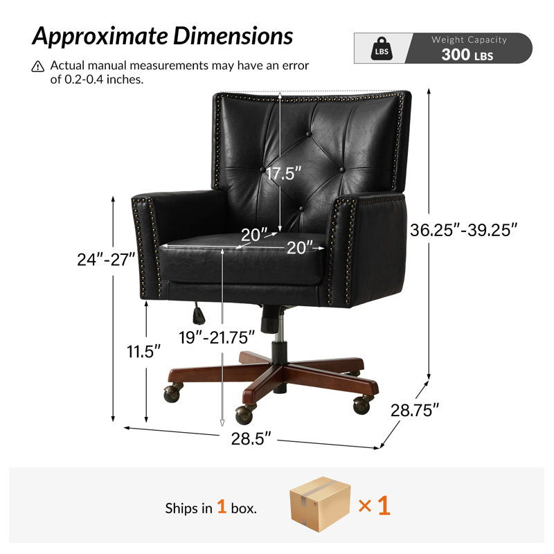 Chaise de bureau pivotante 360 ° Meroy, Noir