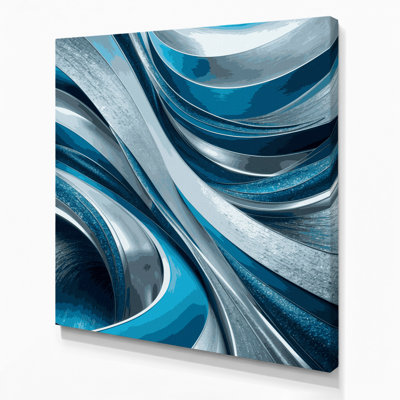 «Abstract Landscape 23», art mural sur toile bleue