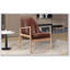 Chaise d'appoint en cuir PU U-Can, fauteuil de style Mid-Century moderne avec structure en bois massif, chaise de lecture avec dossier haut