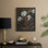 «White & Copper Floral I», reproduction encadrée - bois massif