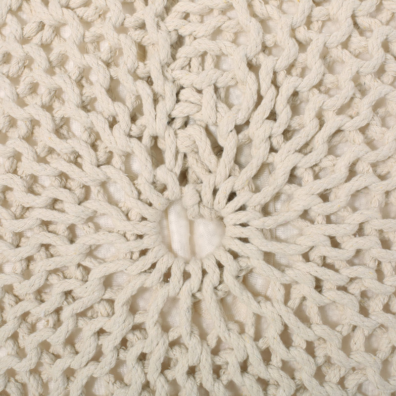 Pouf rond de 20 po de largeur, Ivoire