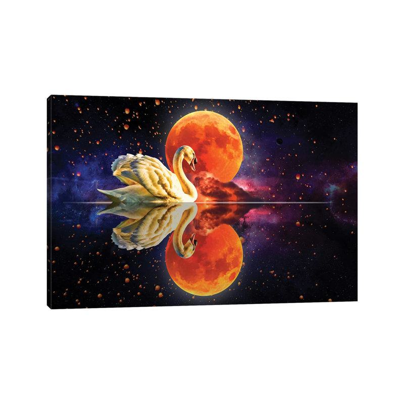 Swan Lake by David Loblaw - Wrapped Canvas Print, 20.32 cm H x 30.48 cm W
