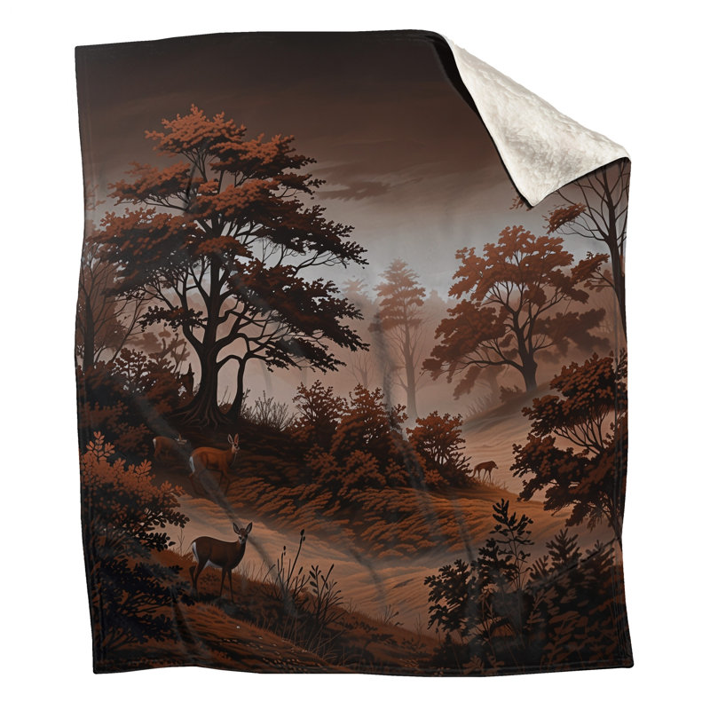 Couvertures Misty Forest Deer, 60in W x 80in H