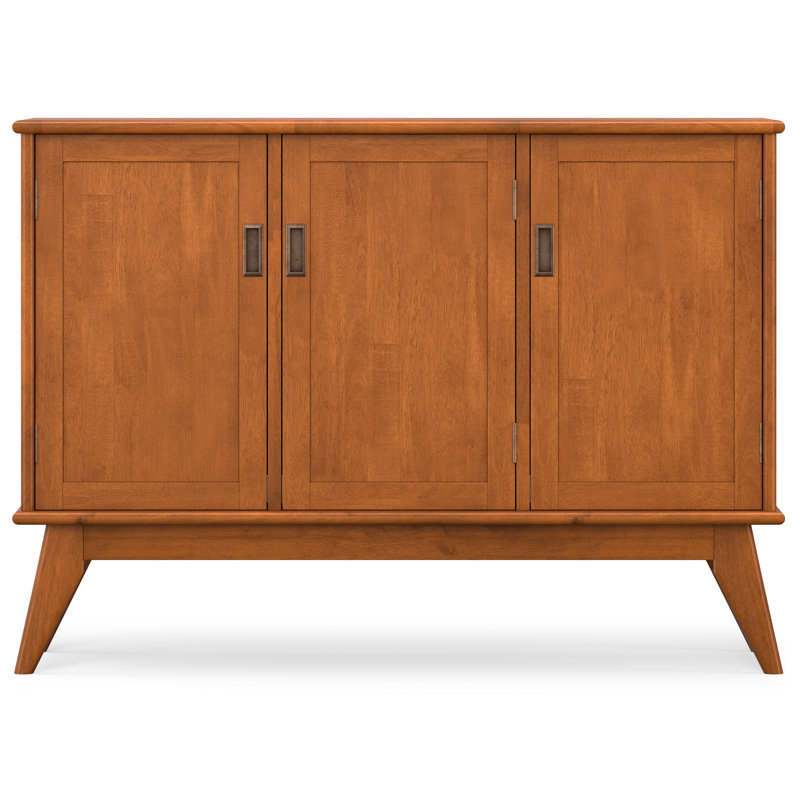 Teak Brown Solid Hardwood Mid Century Modern Sideboard Buffet