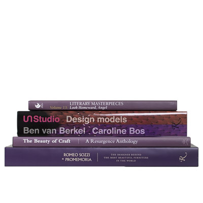 Livres décoratifs - Pile de table basse Berry - 4 livres mauves