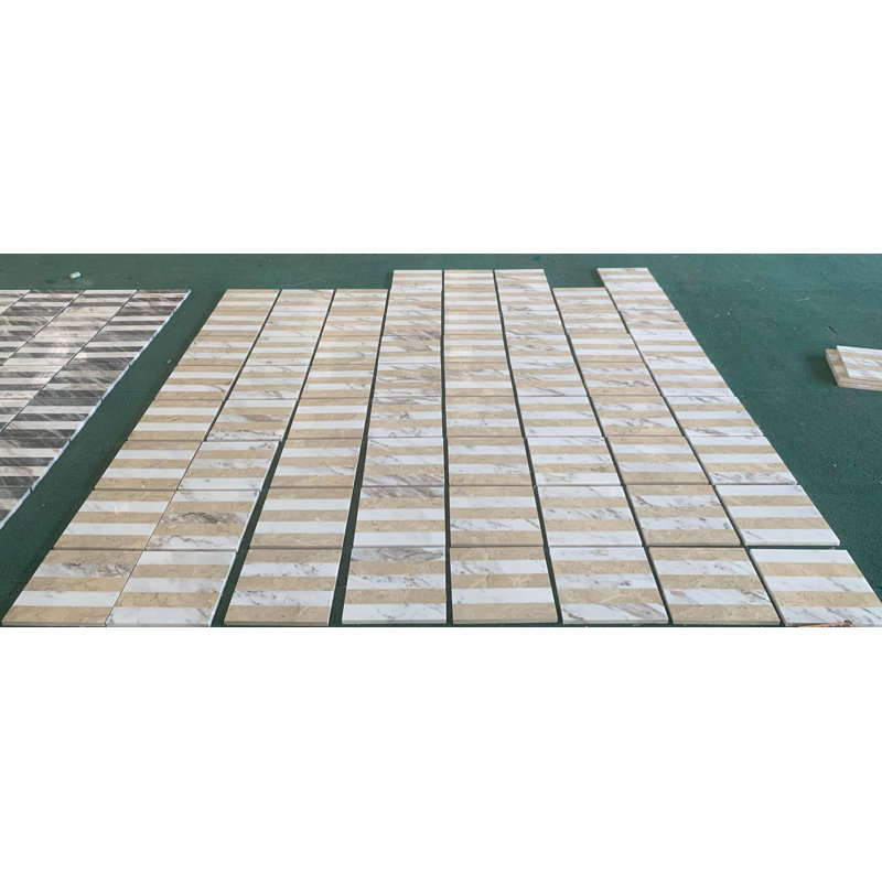 12 tuiles de marbre en pierre naturelle polie jet d'eau 12 "x 12" pour plancher et mur, 1 boîte chaque motif 4 PCS