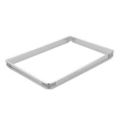 Restaurantware Sheet Pan Extender 12 Count 24 x 16 x 2 Inch Aluminum Commercial Baking Tool for Full Size Pans, Heavy-Duty Rectangular Bakeware Accessory, Straight Edge Stackable Silver Extender