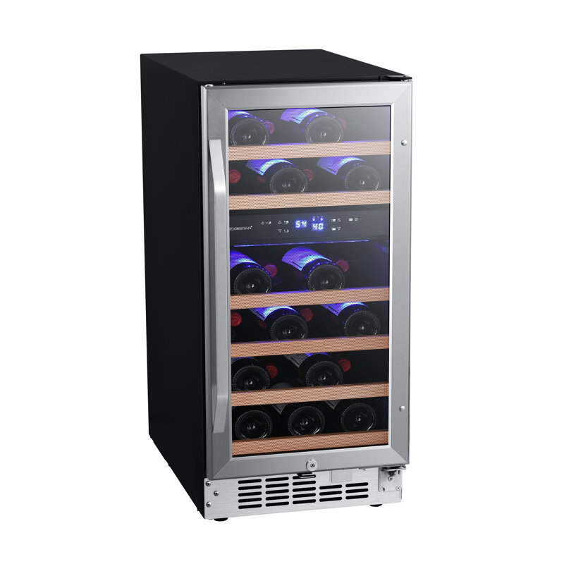 EdgeStar Dual Zone 15'' Built-In 26 Bottle Wine Refrigerator with Reversible Door