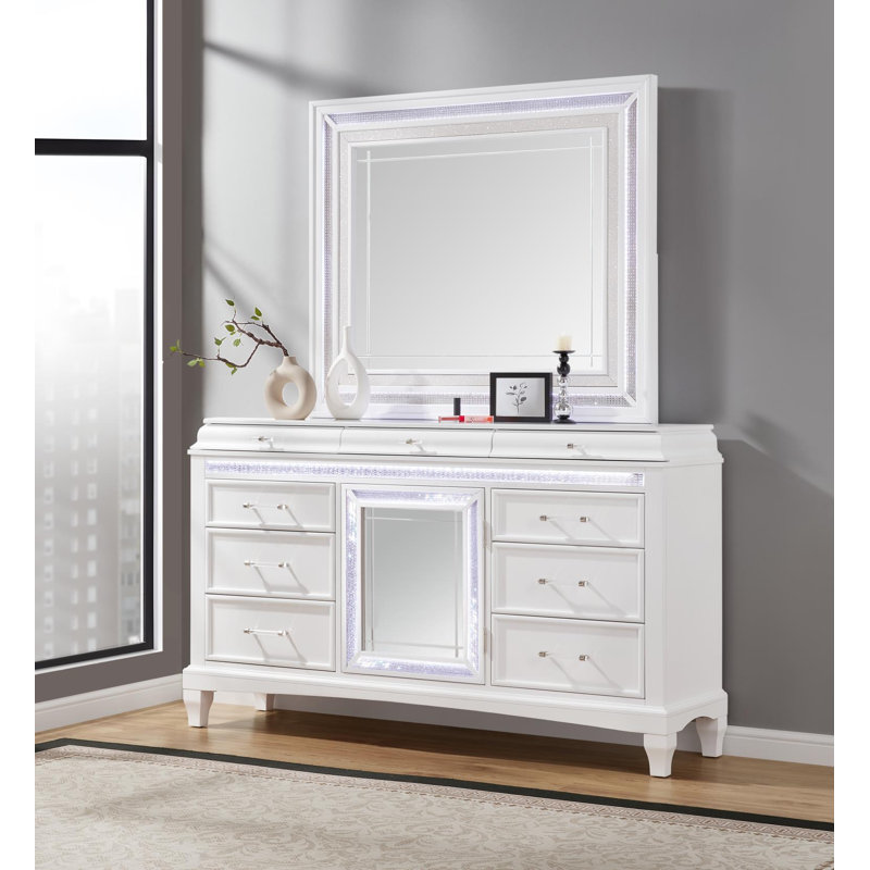 White Led Dresser