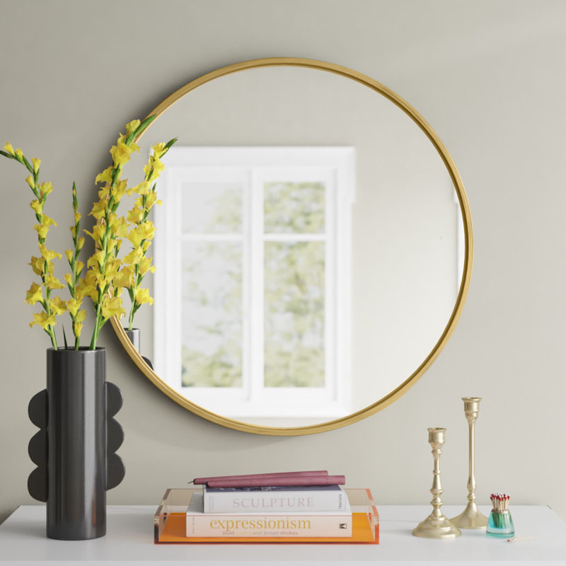 Kit Round Mirror from Generation Lighting , Burnished Brass