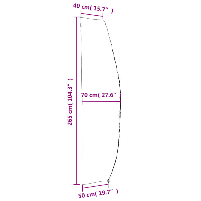 70 cm W Outdoor Patio Umbrella Cover