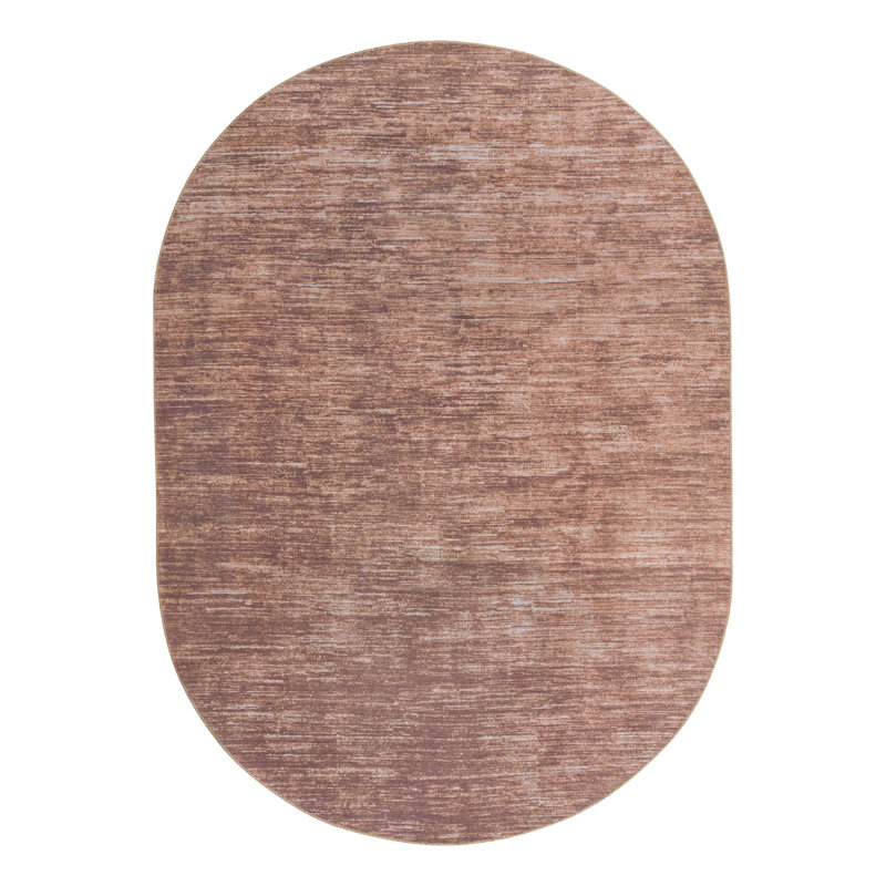 Tapis en chenille Power Loom brun, Ovale 7 pi 6 po x 10 pi 6 po