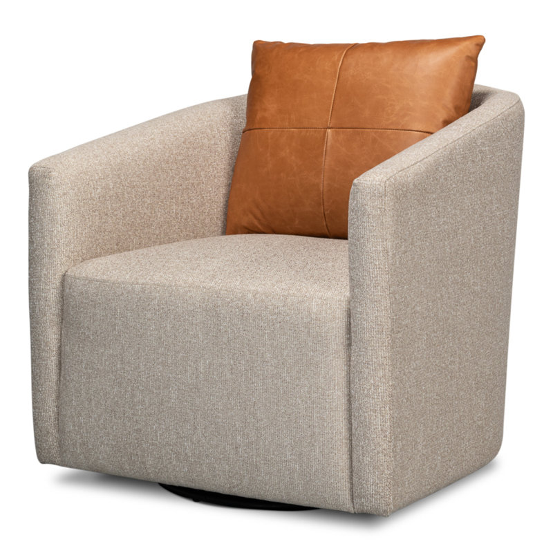 Fauteuil demi-tonneau pivotant rembourré Bronson