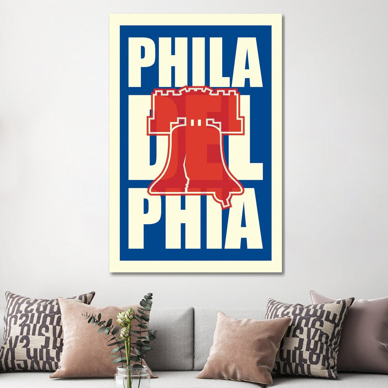 «Philadelphia Typographie Liberty Bell», reproduction d'art textuel sur toile tendue, H 18 po x l 12 po x P 1,5 po