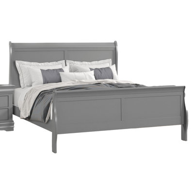 Ryla Bed, Sleigh Panel Headboard, Classic Solid Wood