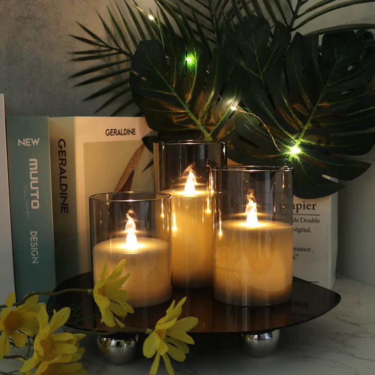 pillar shape candles – gold + ivy