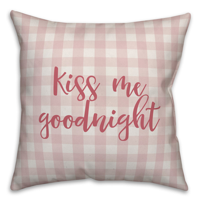  Coussin Kiss Me Goodnight, Rose, Housse de coussin