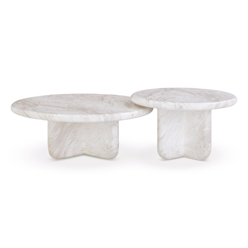Nesting Indoor/Outdoor Marble Coffee Tables
