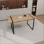 Table de salle à manger moderne en bois aggloméré rectangulaire industriel en bois clair, pour 4 à 6 personnes, plateau de table en bois d'ingénierie de 1,5 po d'épaisseur et pieds en métal rectangulaires, utilisé pour la maison et la cuisine