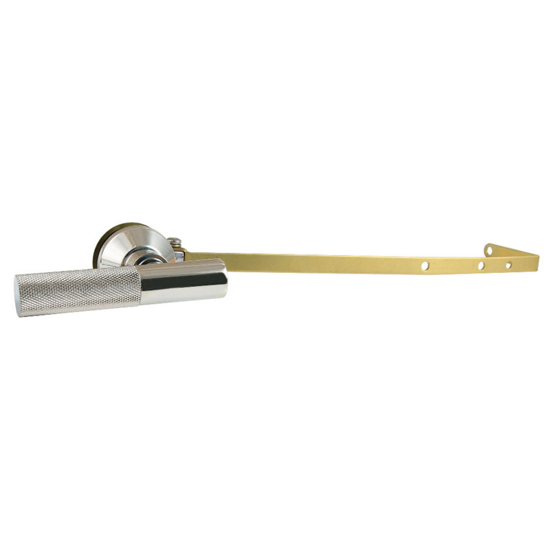 Kingston Convergent Universal Front Or Side Mount Toilet Tank Lever With Knurled Handle, Polished Nickel