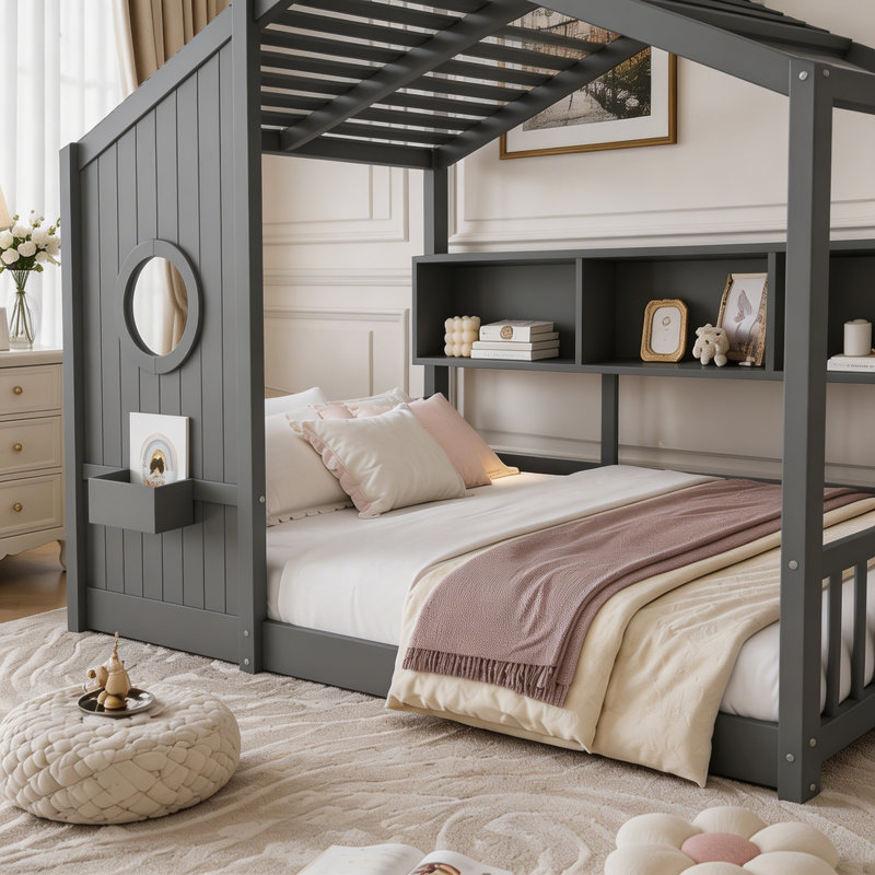 Lit double pleine grandeur pour tout-petit, Grey