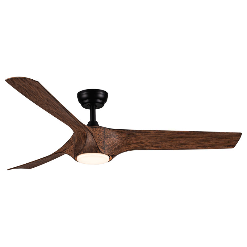 56 In.Intergrated Led Ceiling Fan With Abs Blade, Brown, Brown