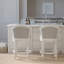 Tabouret de bar à hauteur de comptoir de 26 po, pivotant à 180 degrés, rembourré à dossier, structure blanche et tabouret pivotant à finition grise avec design, siège, dossier rembourré