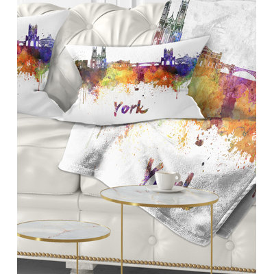 York Skyline - Cityscape Printed Throw Pillow