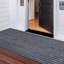 Runner Rug Hallway Non Slip Rubber Back Custom Size As Carpet Doormat Throw Rug Grey Striped_1-208158283