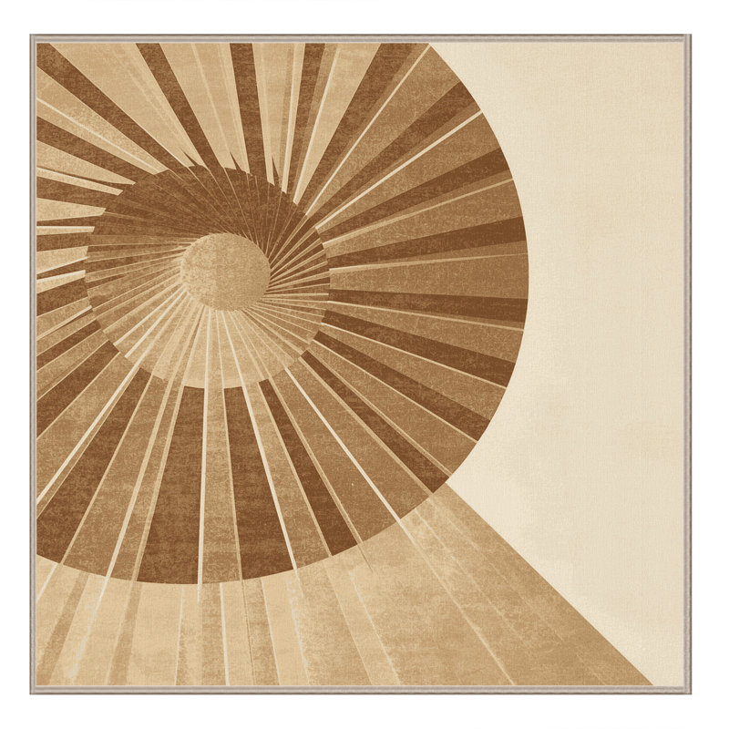 Tapis art déco lavable à la machine Manhasset - beige, Carré 4 pi