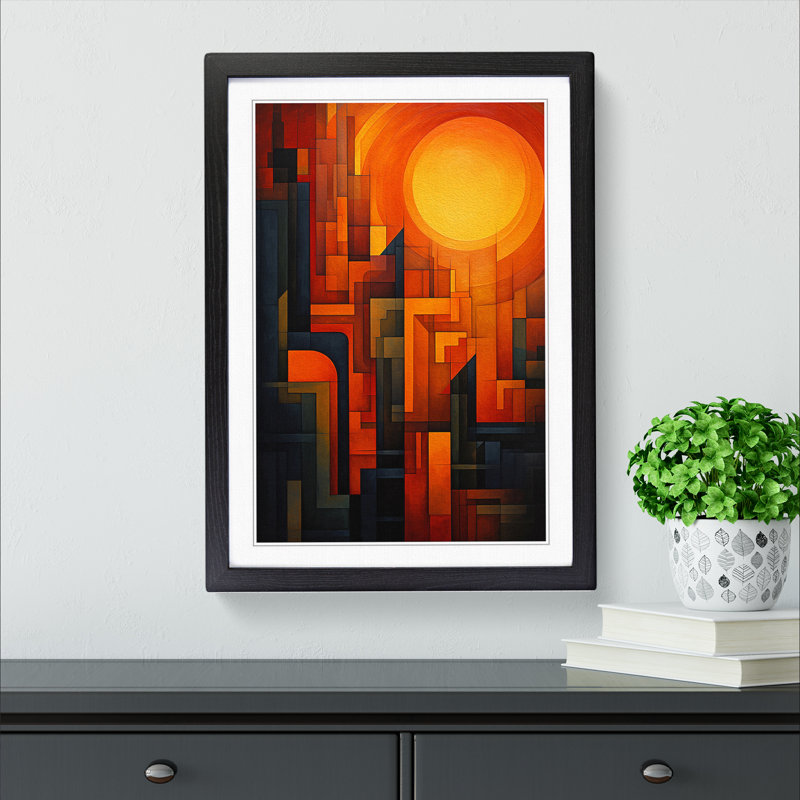 Single Picture Frame Print on Wood, 46cm H x 34cm W, Black Framed