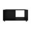 Table basse rectangulaire de 36 po de largeur en noir, avec fonction de construction et mobile pour table de salon, pièce spacieuse avec structure à tablettes