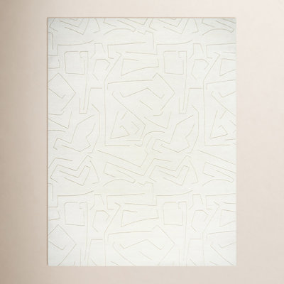 Lorette Hand Tufted Wool White Rug