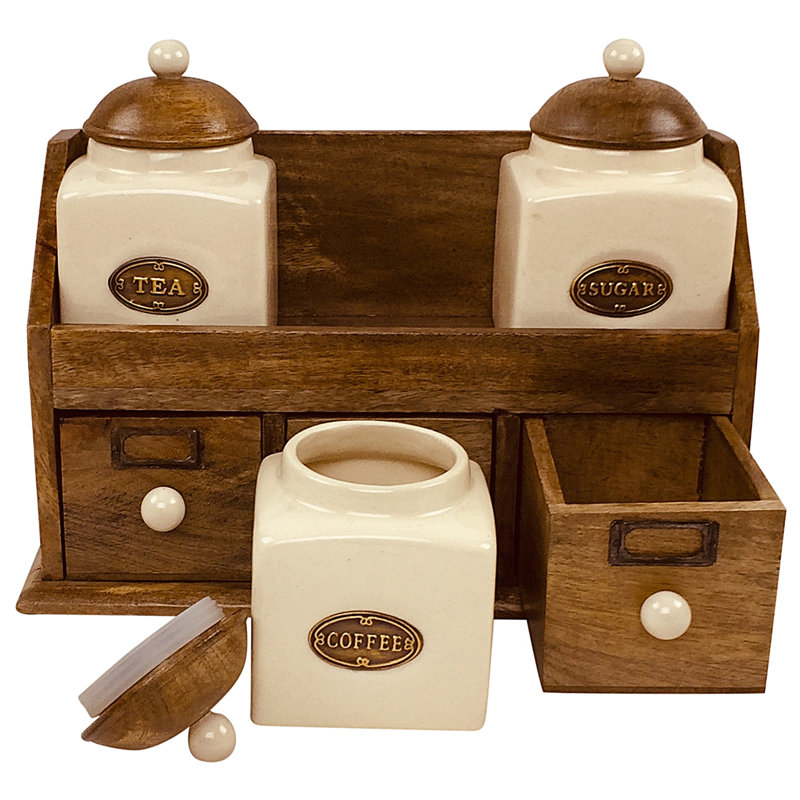 Wood Jar - Set of 3