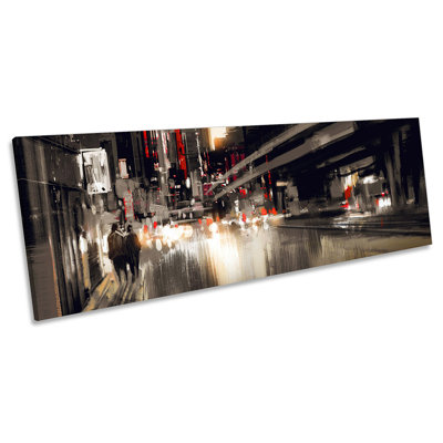 City Life Modern Abstract - Wrapped Canvas Panoramic Print