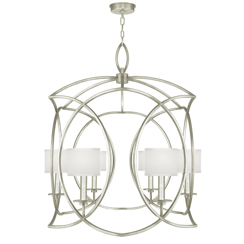 Lustre rond Cienfuegos, Non, H 36 po x l 30,5 po x P 30,5 po, Argent