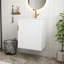 Armoire de salle de bain murale blanche 20 po avec armoire latérale, porte à fermeture en douceur, meuble-lavabo moderne avec lavabo en céramique-340570070