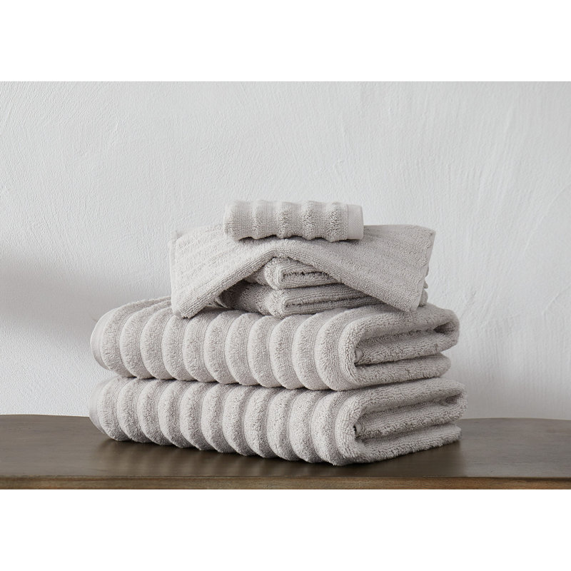 Sergio Zero Twist 6 Piece Towel Set, Light Gray