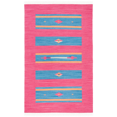 Danely Pink Blue Yellow Flatweave Cotton Rug
