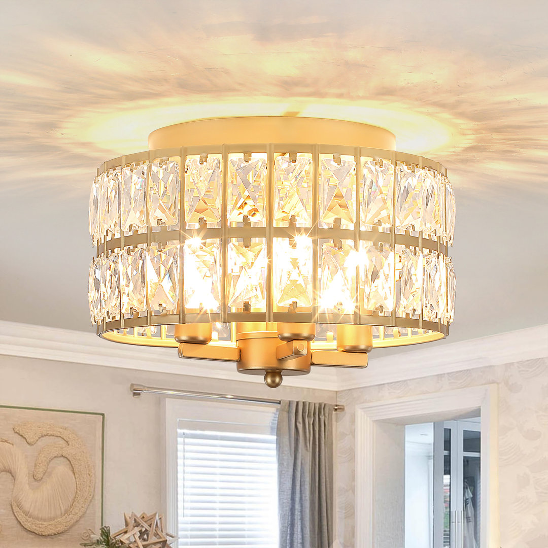 Jashaun 4-light Crystal Flush Mount Ceiling Light Mercer41 Fixture 