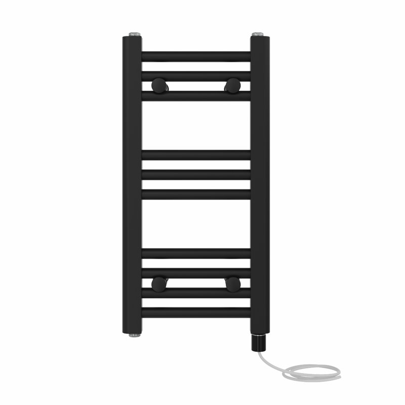 Straight Towel Rail Heated Towel Rails, Black, 60cm H x 30cm W x 3cm D