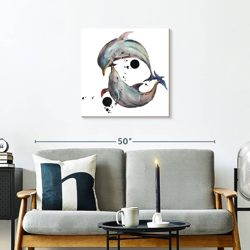 Brampt Yin Yang Dolphins, 24" H x 24" W