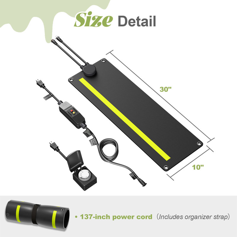 Tyasia Graphene Snow Melting Mats, Heated Outdoor Mats for Winter Snow Removal, Non-Slip Electric Heated Snow Melting Mats, Snow Melting Mats Outdoor for Walkways, Stairs, Sidewalks, Garages