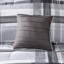 Édredon pour lit simple / simple TG - Tissu écossais noir et gris avec 1 coussin décoratif