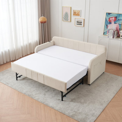 Upholstered Daybed Frame With Trundle by One Allium Way